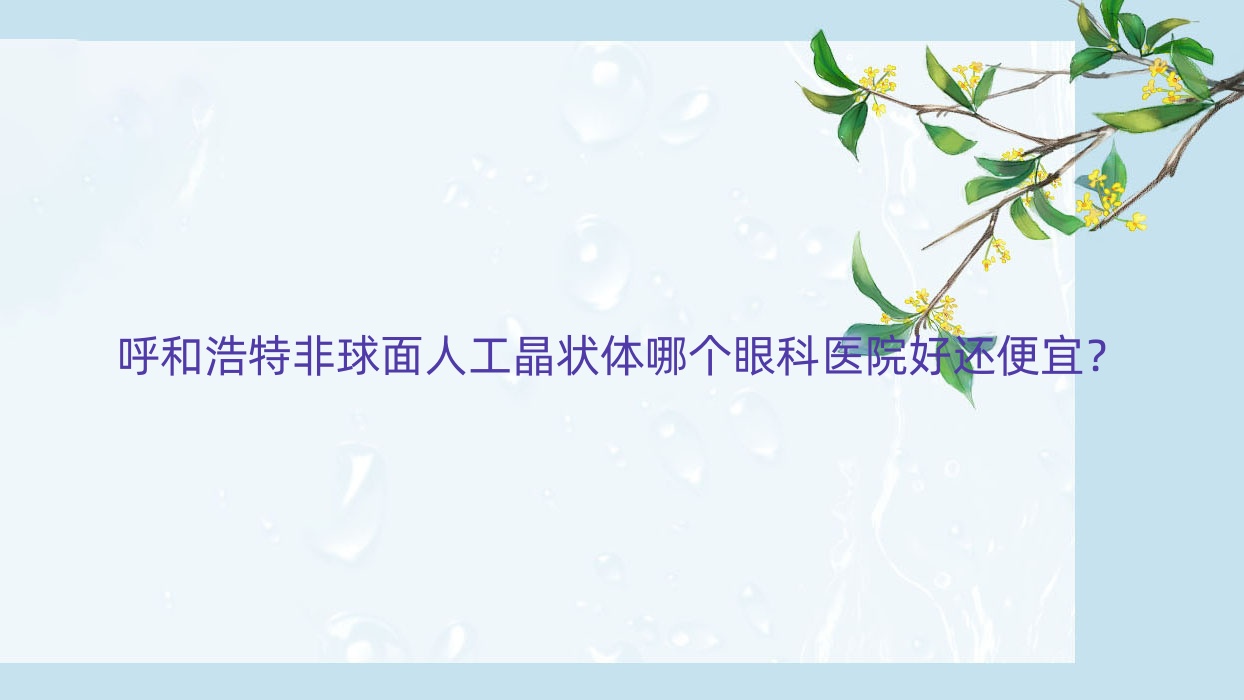 呼和浩特非球面人工晶狀體哪個(gè)醫(yī)院好還便宜？?jī)?nèi)蒙古科技大學(xué)第四醫(yī)院|內(nèi)蒙古醫(yī)科大附屬醫(yī)院便宜又好