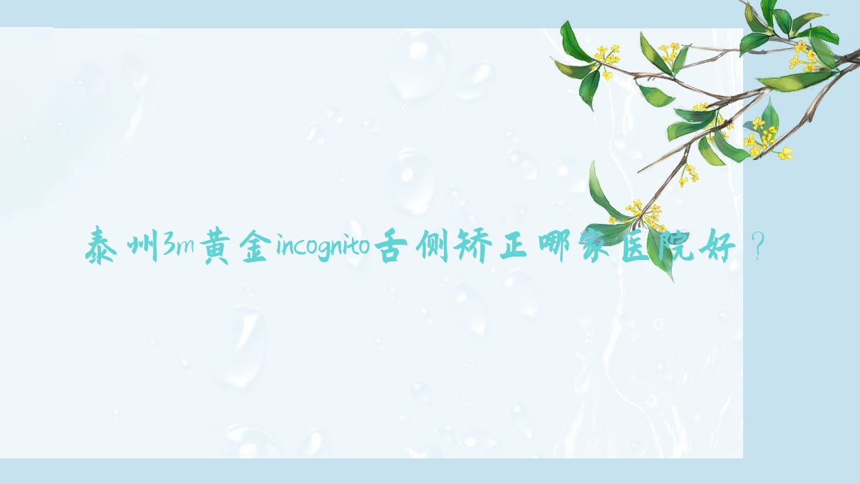 泰州3m黃金incognito舌側(cè)矯正哪家醫(yī)院好？泰州3m黃金incognito舌側(cè)矯正的醫(yī)院有玲瓏/泰興牙博仕