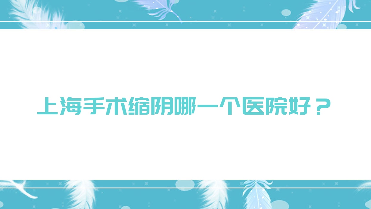 上海手術縮陰哪一個醫(yī)院好？旗美、瑞憶喜兒、優(yōu)顏藝等這十家技術很好