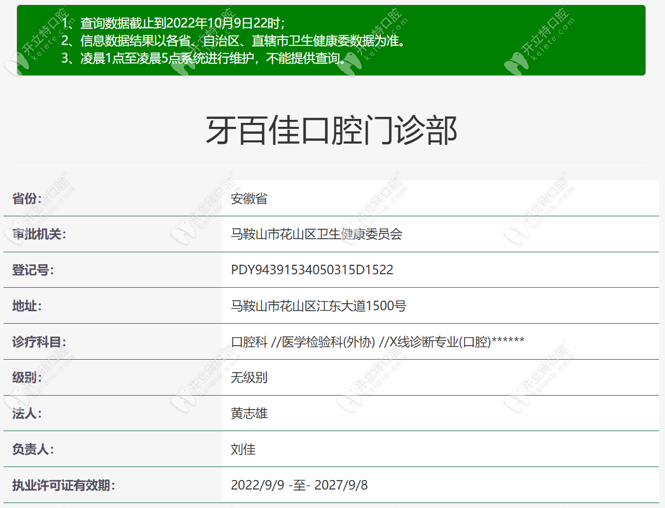 马鞍山牙百佳口腔门诊部