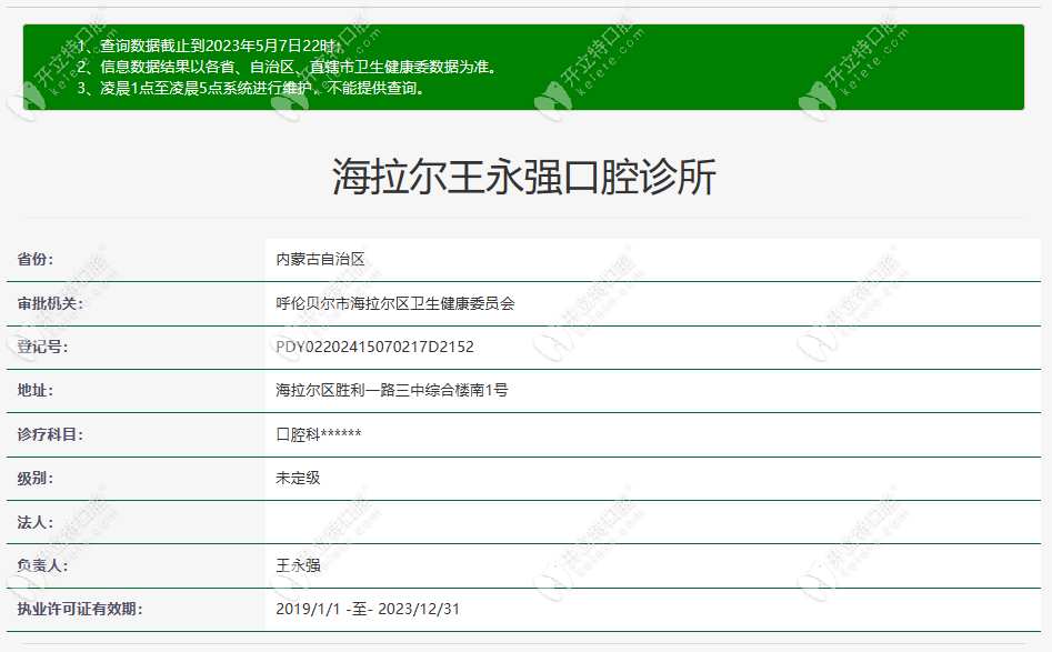 呼倫貝爾市海拉爾王永強(qiáng)口腔診所