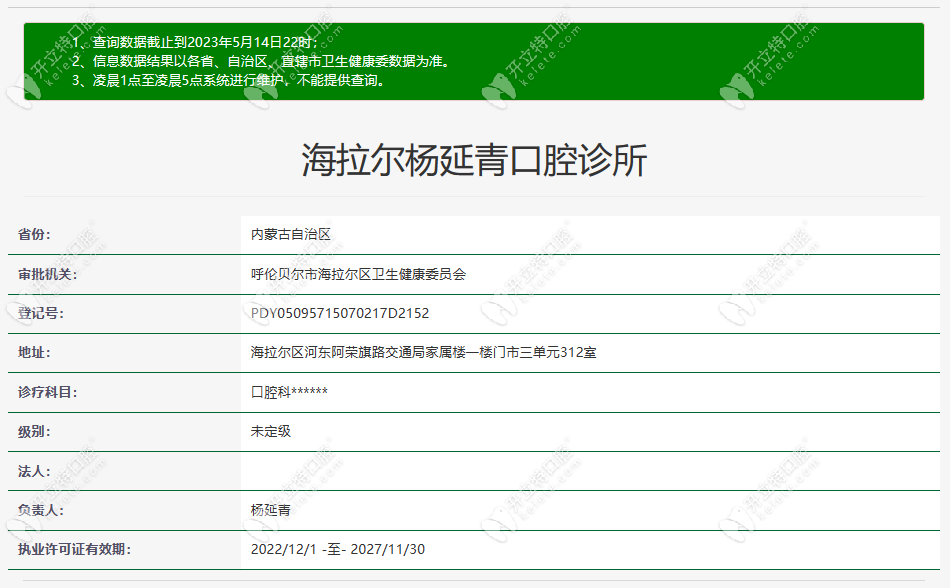 呼倫貝爾市海拉爾楊延青口腔診所