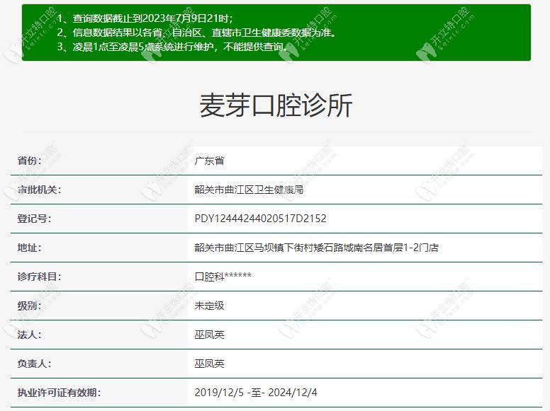韶關(guān)麥芽口腔診所
