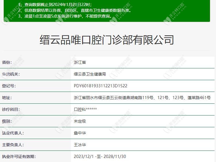 麗水縉云品唯口腔門診部