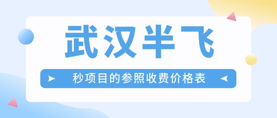 武汉半飞秒项目的参照收费价格表