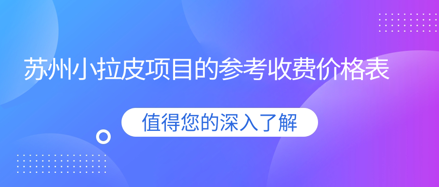 蘇州小拉皮項(xiàng)目的參考收費(fèi)價(jià)格表